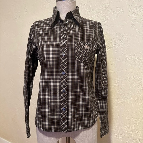 BURBERRY 💯 cotton plaid longsleeve - Picture 1 of 13